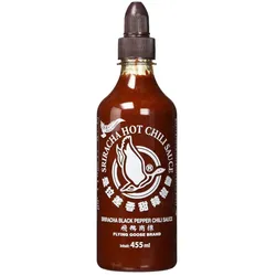Flying Goose Sriracha Chilisauce, schwarzer Pfeffer, 455 ml
