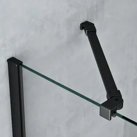 mai & mai Ravenna66UK Duschkabine U-Form 90 x 120 cm Doppeltüre Schwarz ESG-Sicherheitsglas Klarglas