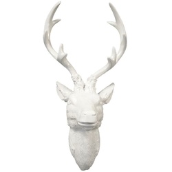 XXL Hirschgeweih Hirschkopf Geweih 10-Ender Weiß glänzend Optik 48x32x61cm