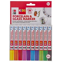Marabu KiDS Porzellan- und Glasmalstifte, 10 Stifte