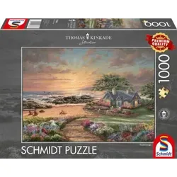 SCHMIDT SPIELE 57368 Erwachsenenpuzzles 1000 Teile Seaside Cottage