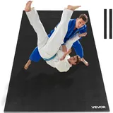 Vevor Kampfsportmatte 3 x 1,5 m für Workouts im Heim-Fitnessstudio, wasserfeste aufrollbare Trainingsmatten Fitnessmatte für Gymnastik Tatami Jiu-Jitsu MMA Judo Boxen, Sportmatte Yogamatte Schwarz