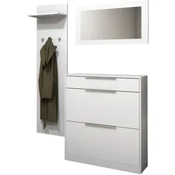 Garderoben-Set BORCHARDT MÖBEL "Olivia", weiß (weiß matt), Spanplatte, Kastenmöbel-Sets