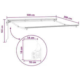 vidaXL Markise Sand 5 x 3 m weiß
