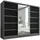 A&J MöbelLand Schiebetürenschrank AURELIA 1 200 x 215 x 59,5 cm Grau/Schwarz