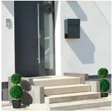 Homcom 2er-Set Buchsbaum 60 cm, Kunstpflanze, Plastik Künstliche Pflanzen im Topf, Kunstbaum, Fake Plant wie echt für Wohnzimmer Schlafzimmer Büro Garten Deko Geschenk