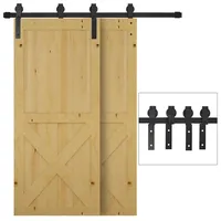 Homcom Schiebetürsystem Laufschiene für Holzschiebetür 9 Zubehör