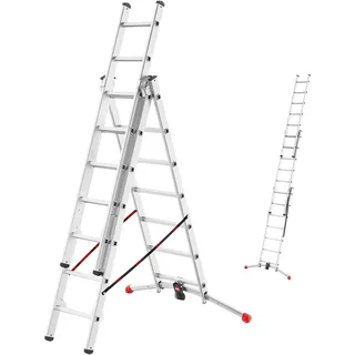 HAILO HobbyLOT Anlegeleiter 3 x 7 Sprossen