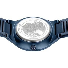BERING Herren Uhr Armbanduhr Edelstahl blau 14442-797 Solar Herrenuhr 42mm 5ATM