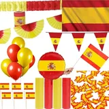 XL Spanien Party Deko Set 240 TLG. Partyset Partydeko rot gelb Fussball EM WM