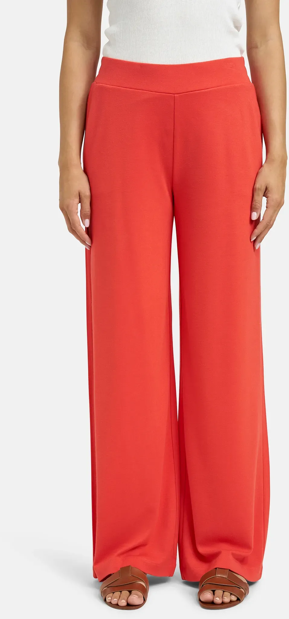 Schlupfhose MILANO ITALY, Damen, Gr. S, Normalgrößen, rot, Web, Material: 60% Viskose, 35% Polyamid, 5% Elasthan, unifarben, regular fit lang, Hosen Schlupfhose, mit Elastikbund