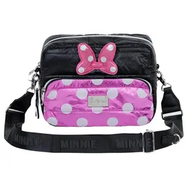 Disney Minnie Maus Air-Padding IBiscuit Schultertasche, Schwarz