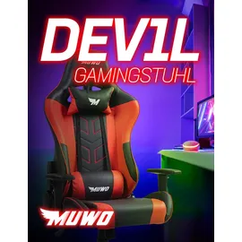 muwo "DEV1L" E-Sports Gamingstuhl rot-Größe:Einheitsgröße