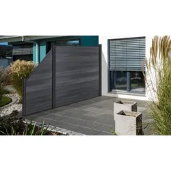 BPC Zaun Maribo - Steingrau  - aus BPC (Bamboo Polymer Composite)