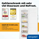 GGV Exquisit Exquisit Gefrierschrank gross, 204l Nutzinhalt, Nofrost, Alarmfunktion, 4-Sterne-Gefrieren, 4 Schubladen, Abtauautomatik, GS5271-NF-H-040E weiss