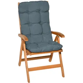 Beautissu Hochlehner Auflage 120 x 50 x 8 cm Taubenblau 2 St.