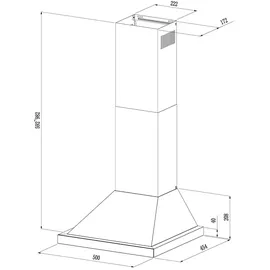 Cecotec Pyramiden-Dunstabzugshaube 50 cm Schwarz