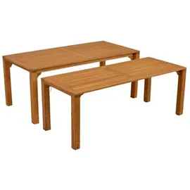 Merxx Toskana Set 9-tlg. Flex-Ausziehtisch 185/370 x 90 cm natur inkl. Auflagen