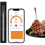 Smart Grillthermometer Kabellos Meat Thermometer: Bluetooth Fleischthermometer Kabellos für Grill Backofen BBQ Backen Rotisserie mit iOS und Android App 50 Stunden Betriebszeit