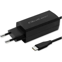 Qoltec 52419 65 W GaN Super-Schnellladegerät 5–20 V 3–3 25 A USB-C 3.1 - Schwarz