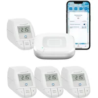 Homematic IP Heizkörperthermostat Starter Bundle Heizen Basic für 4 Heizkörper weiß