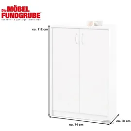 Die Möbelfundgrube Kommode 74 x 112 cm Weiß matt