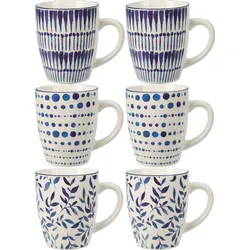 6x Tasse Kaffeetasse Becher 200ml Kaffee 10x7cm Teetasse Trinken Küche