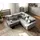 DeLife Ecksofa Clovis Hellgrau Strukturstoff Armlehne Ottomane Rechts - Grau/Hellgrau