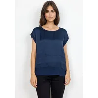 soyaconcept Shirtbluse »SC-Thilde6«, mit Bündchen und Vorderteil aus Satin, der Rücken aus Jersey, Gr. XL (42), navy, , 17863007-XL