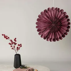 Venture Home Järvsön Weihnachtsstern mit Licht Papier Ø60 cm Pendelleuchte dunkelrot.