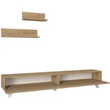 [en.casa] Saarijärvi Fernsehtisch Lowboard 180 x 31 x 33 cm Beige Holz