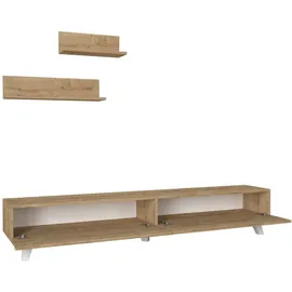 [en.casa] Saarijärvi Fernsehtisch Lowboard 180 x 31 x 33 cm Beige Holz