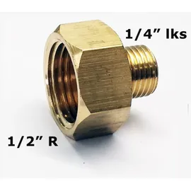Camping Gasschlauch Druckminderer + Übergang 1/2"R x 1/4"lks Adapter für Gaskocher Grill