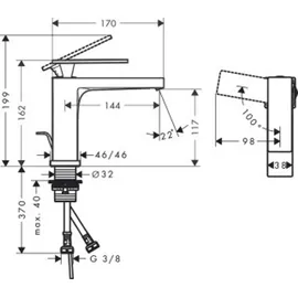 Hansgrohe Tecturis E Waschtischarmatur 73014670 110