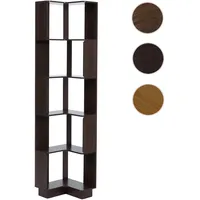 Mendler Eck-Bücherregal 175 x 40 x 40 cm Walnuss-Optik