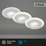 Briloner Di-Ka LED Einbauleuchte Skill 3er Set chrom-matt Ø 8,4 cm 4,9W, warmweiß