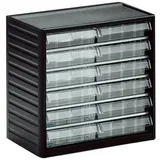 TRESTON Kleinteilemagazin Kunststoff 31 x 29 x 18 cm grau 12 Schubladen