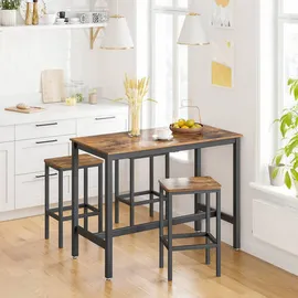 VASAGLE Barhocker 40 x 30 x 65 cm Braun/Schwarz