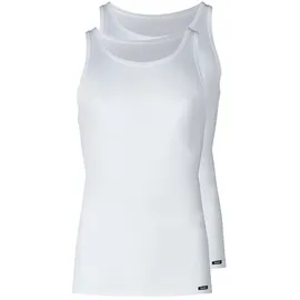 SKINY Herren 2er Pack - Tank Top DP, ärmellos, Feinripp, Baumwolle Weiß M