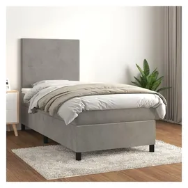 vidaXL Boxspringbett 100 x 200 cm Hellgrau