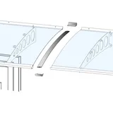 Gutta Vordach Verbindungsset 8 x 100 cm silber