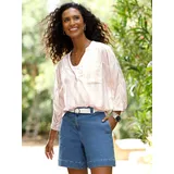 Heine Druckbluse ecru-sand-gestreift 42