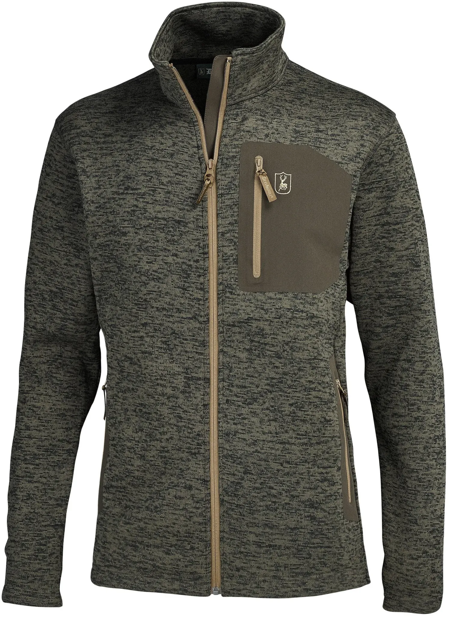 Deerhunter Strickfleecejacke Sarek Knitted, dark grey melange, S