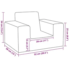 vidaXL Kindersofa Anthrazit Weich Plüsch