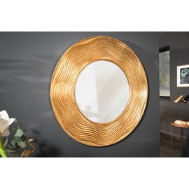 Riess Ambiente Eleganter Wandspiegel Circle 100cm rund Gold mit verziertem Rahmen Spiegel Badspiegel Flurspiegel