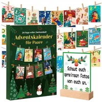 LuxusKollektion Adventskalender Adventskalender für Paare 2025 24 Karten Holzklammern bunt