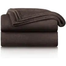 Blumtal Kuscheldecke flauschig - Oeko-TEX zertifizierte Fleecedecke 150x200 cm - Wohndecke 150x200 cm - Decke Couch Wohn- & Kuscheldecke 150x200 cm - Wohndecke Kuscheldecke 150x200 Dunkelbraun