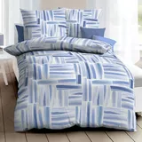 KAEPPEL Frame Gestreift Blau 155 x 220 cm + 80 x 80 cm