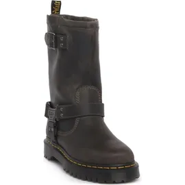 Dr. Martens Anistone Hi Charcoal Grey Burnished Waxy Pull Up Wp 40 EU