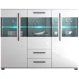 Lomadox Highboard 160 x 126 x 42 cm Weiß